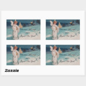 Vintage KerstAngel Rechthoekige Sticker (Vel)