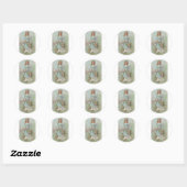 Vintage KerstAngel Ronde Sticker (Vel)
