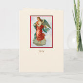 Vintage-kerstangel-Wenskaart Feestdagen Kaart (Achterkant)