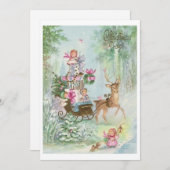 Vintage kerstangels in Sleigh Feestdagenkaart (Voorkant / Achterkant)