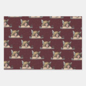 Vintage-kerstanie Kunstpatroontrappen Inpakpapier Vel (Voorkant)