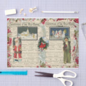 Vintage-kerstantas, kinderen, muzieknoten tissuepapier (Craft)