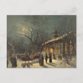 Vintage kerstavond Briefkaart (Voorkant)