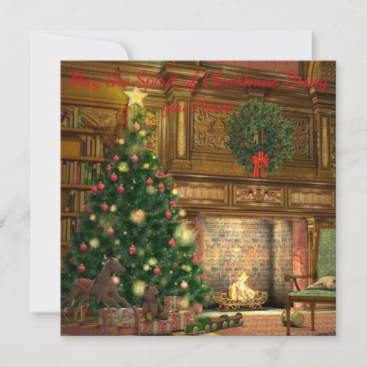 Vintage Kerstavond Kerstmis Groet Kaart (Voorkant)