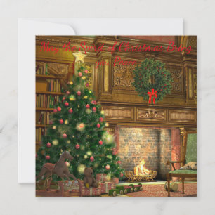 Vintage Kerstavond Kerstmis Groet Kaart