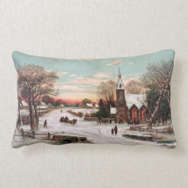 Vintage Kerstavond Lumbar Kussen