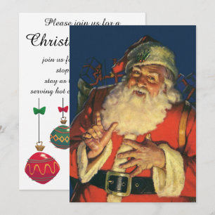 Vintage kerstavond retro sinterklaas uitnodiging