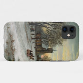 Vintage kerstavond 's avonds Case-Mate iPhone case (Achterkant (horizontaal))
