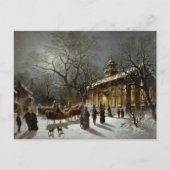 Vintage Kerstavond scène Feestdagenkaart (Voorkant)