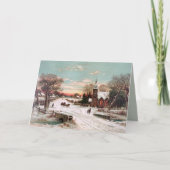 Vintage kerstavond Wenskaart Feestdagen Kaart (Voorkant)