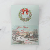 Vintage kerstavond Wenskaart Feestdagen Kaart (Binnen)