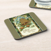 Vintage kerstbal en Pinecones Onderzetter (Linkerzijde)