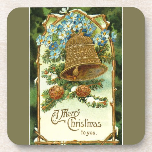 Vintage kerstbal en Pinecones Onderzetter (Voorkant)