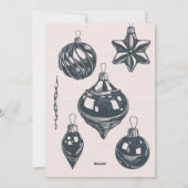 Vintage kerstbal feestdagenkaart (Achterkant)