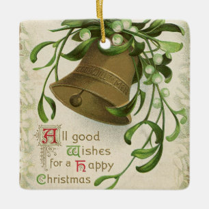 Vintage-kerstbal (Mistletoe) goodwill voor Mannen Keramisch Ornament