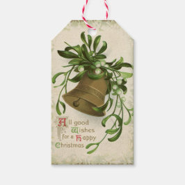 Vintage kerstbal (Mistletoe) Label met cadeaus Cadeaulabel