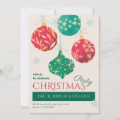 Vintage kerstballen kaart (Voorkant)