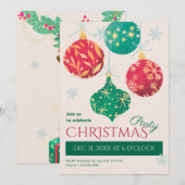 Vintage kerstballen kaart (Voorkant / Achterkant)