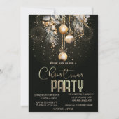 Vintage Kerstballen Vuurwerk Kerstmis Kaart (Voorkant)