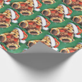 Vintage-kerstBeer met kerstman Cadeaupapier (Hoek)