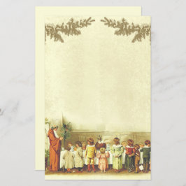 Vintage kerstbeige mensen