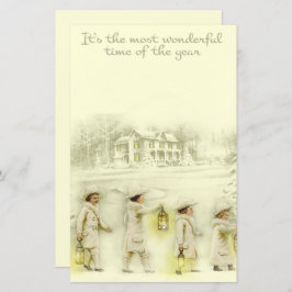 Vintage kerstbeige mensen