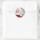 Vintage kerstbekroonde Sticker voor de kerstman (Tas)