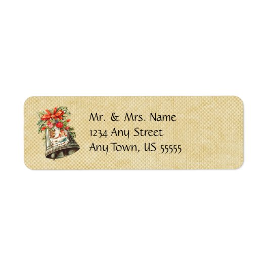 Vintage kerstbel Adresetiketten Etiket (Voorkant)