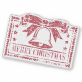 Vintage kerstbel stempel ontwerp sticker (Voorkant)