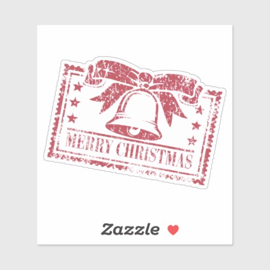 Vintage kerstbel stempel ontwerp sticker (Vel)