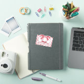 Vintage kerstbel stempel ontwerp sticker (iPad Cover)