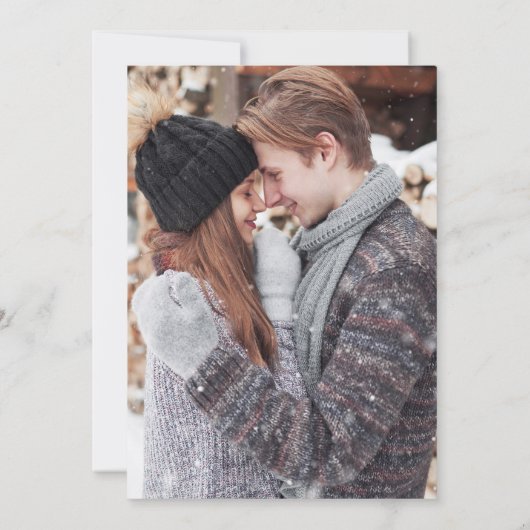 Vintage kerstbel vakantie foto bruiloft kaart (Achterkant)