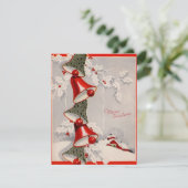 Vintage-kerstbellen Feestdagenkaart (Staand voorkant)