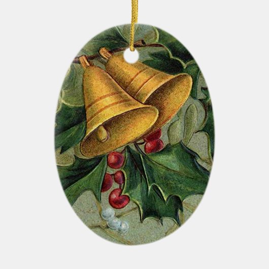 Vintage-kerstbellen Keramisch Ornament (Voorkant)