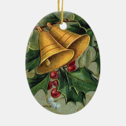 Vintage-kerstbellen Keramisch Ornament (Achterkant)