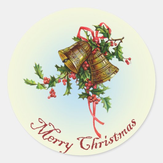 Vintage-kerstbellen Ronde Sticker (Voorkant)