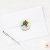 Vintage-kerstbellen Ronde Sticker (Envelop)
