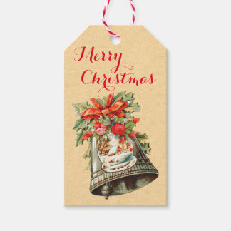 Vintage Kerstbels Vakantie Gift Labels Cadeaulabel