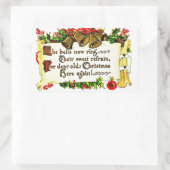 Vintage Kerstbericht Rechthoekige Sticker (Tas)