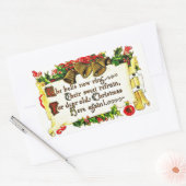Vintage Kerstbericht Rechthoekige Sticker (Envelop)