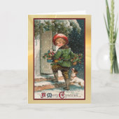 Vintage kerstbezorging Wenskaart Feestdagen Kaart (Voorkant)
