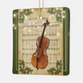 Vintage kerstblad Music Cello Keramisch Ornament (Links)