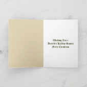 Vintage kerstblad Music en Ballerina Feestdagen Kaart (Binnen)