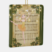 Vintage kerstblad Music en Ballerina Keramisch Ornament (Rechts)