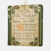 Vintage kerstblad Music en Ballerina Keramisch Ornament (Links)