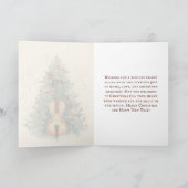 Vintage kerstblad Music en Cello Feestdagen Kaart (Binnen)