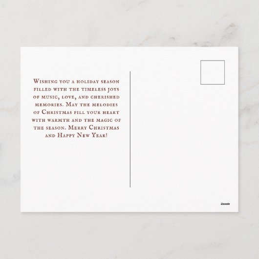 Vintage kerstblad Music en Cello Feestdagenkaart (Achterkant)