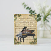 Vintage kerstblad Music en Piano Briefkaart (Staand voorkant)