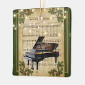Vintage kerstblad Music Grand Piano Keramisch Ornament (Links)
