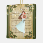 Vintage kerstblad Music Nutcracker Ballet Keramisch Ornament (Links)